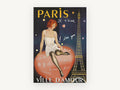 Paris City of Love, vintage canvas wall art print, front view