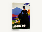 Abruzzo Lady in Black, vintage abruzzo italy travel poster, stretched canvas wall art print ready to hang