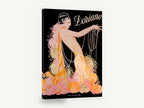 Doriane in Pearls, vintage art deco pearls fashion poster, stretched canvas wall art print ready to hang