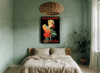 Folies-Bergère Dancer in Flame vintage canvas print on the wall of a bedroom
