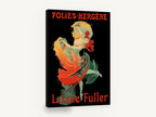 Folies-Bergère Dancer in Flame, vintage folies-bergère dancer poster, stretched canvas wall art print ready to hang