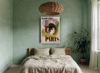 Grandes Fêtes de Paris vintage canvas print on the wall of a bedroom