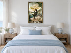 Malta Quayside Walk vintage canvas print on the wall of a coastal bedroom