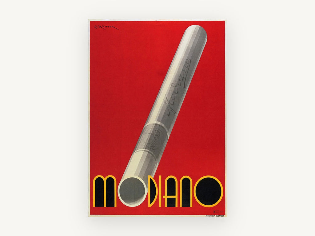 Red Modiano Cigarette, vintage canvas wall art print, front view