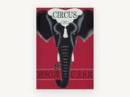 Moscow Circus Elephant, vintage canvas wall art print, front view