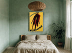 Perugina Chocolate Couple vintage canvas print on the wall of a bedroom