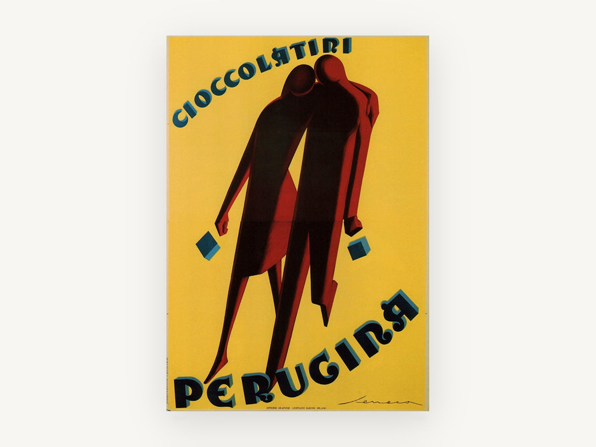Perugina Chocolate Couple, vintage canvas wall art print, front view