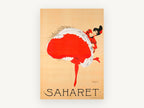 Saharet Red Skirt Dancer, vintage canvas wall art print, front view