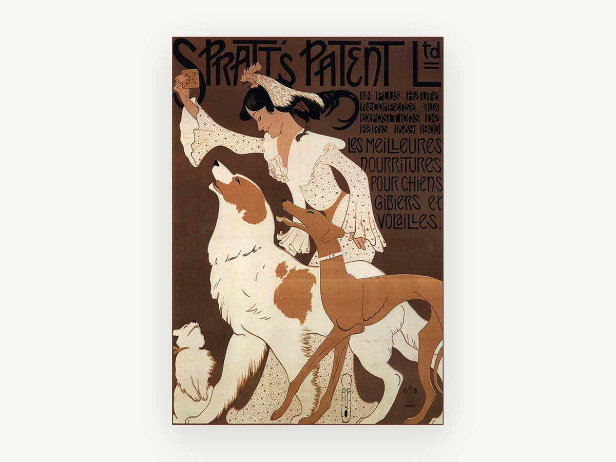 Biscuits for the Dogs, vintage canvas wall art print, front view