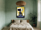 Pet Show Champion vintage canvas print on the wall of a bedroom