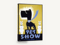 Pet Show Champion, vintage scottie dog pet show poster, stretched canvas wall art print ready to hang