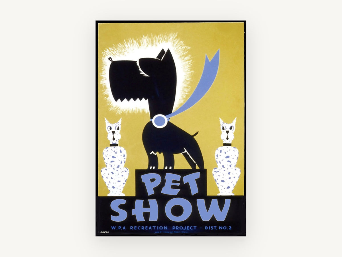 Pet Show Champion, vintage canvas wall art print, front view