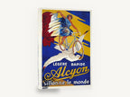 Alcyon Seagull Cyclist, vintage french alcyon bicycle advertising poster, stretched canvas wall art print ready to hang