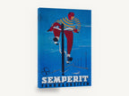 Semperit Wet Road Rider, vintage semperit bicycle tyre advertising poster, stretched canvas wall art print ready to hang