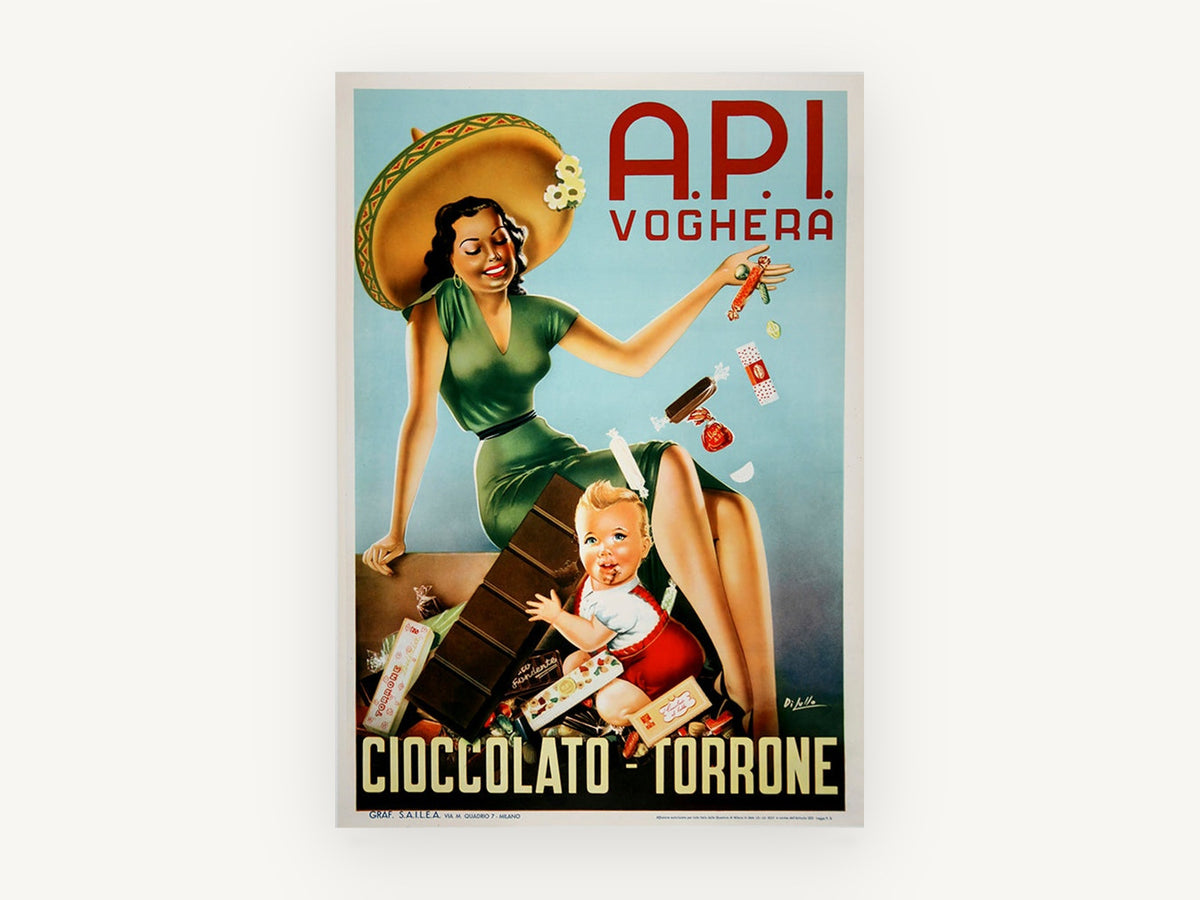 Sweet Treats Voghera, vintage canvas wall art print, front view