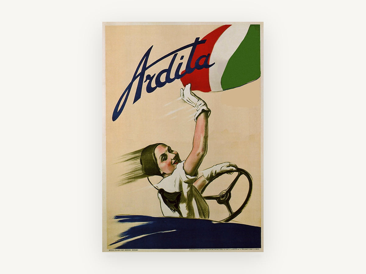 Ardita Waving Driver, vintage canvas wall art print, front view
