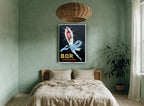 Starlit Bor Quinquina vintage canvas print on the wall of a bedroom
