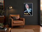 Starlit Bor Quinquina vintage canvas print on the wall of a charcoal living room