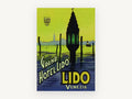 Lido Lantern at Dusk, vintage canvas wall art print, front view