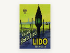 Lido Lantern at Dusk, vintage canvas wall art print, front view