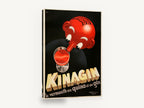 Kinagin Red Head, vintage kinagin vermouth advertising poster, stretched canvas wall art print ready to hang