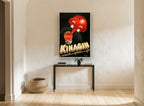 Kinagin Red Head vintage canvas print on the wall of a hallway