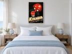 Kinagin Red Head vintage canvas print on the wall of a coastal bedroom