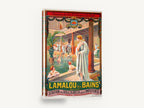 Bathing Hall at Lamalou, vintage lamalou-les-bains spa travel poster, stretched canvas wall art print ready to hang