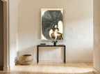 Plumed Hat Parisienne vintage canvas print on the wall of a hallway
