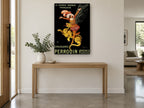 Dragon Rider Shoe Advertisement vintage canvas print on the wall of a entry hall