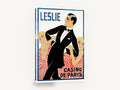 Leslie at Casino de Paris, vintage casino de paris art deco poster, stretched canvas wall art print ready to hang