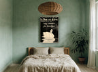 Swan of the Cream Queen vintage canvas print on the wall of a bedroom
