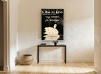 Swan of the Cream Queen vintage canvas print on the wall of a hallway