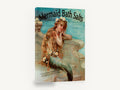 Mermaid at the Balustrade, vintage mermaid bath salts advertising poster, stretched canvas wall art print ready to hang