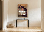 Poppies and Cigarette Smoke vintage canvas print on the wall of a hallway