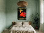 Vini di Lusso Grapes vintage canvas print on the wall of a bedroom