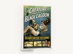Creature from the Lagoon, vintage creature feature movie poster, stretched canvas wall art print ready to hang