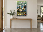 Creature from the Lagoon vintage canvas print on the wall of a entry hall