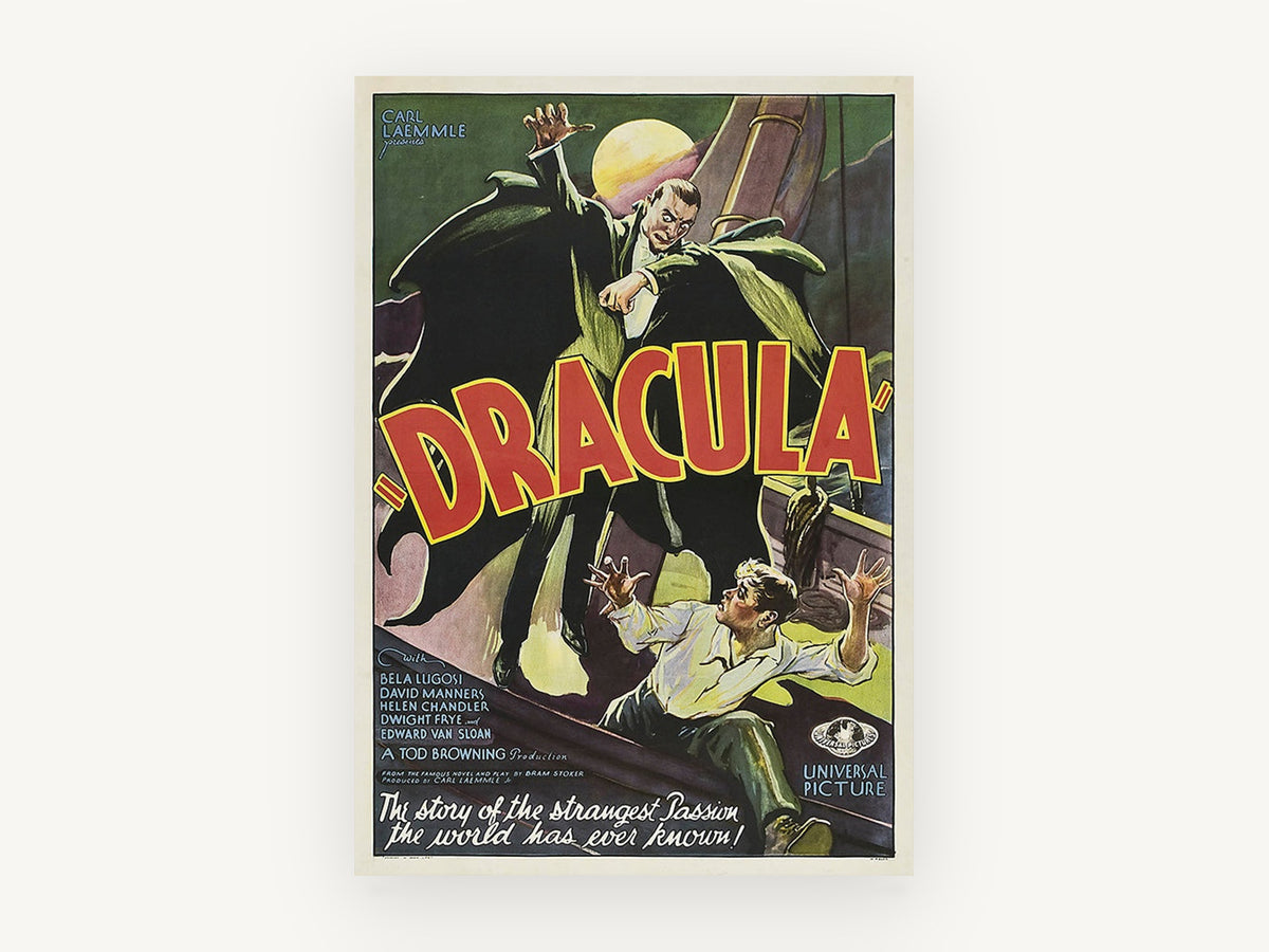 Dracula Ship Deck Horror, vintage canvas wall art print, front view