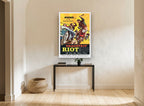 Dragstrip Riot Murder vintage canvas print on the wall of a hallway