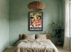 Fallen Angel Film Noir vintage canvas print on the wall of a bedroom