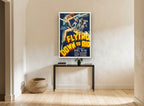 Flying Down Showgirls vintage canvas print on the wall of a hallway