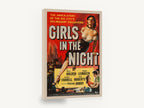 Girls in the Night, vintage girls in the night movie poster, stretched canvas wall art print ready to hang