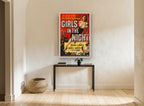 Girls in the Night vintage canvas print on the wall of a hallway
