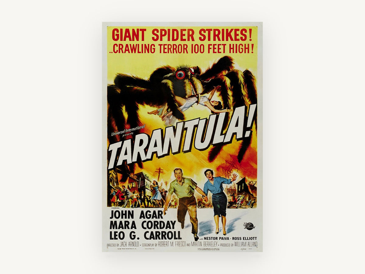 Crawling Terror Tarantula, vintage canvas wall art print, front view