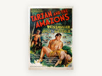 Tarzan Among the Amazons, vintage canvas wall art print, front view