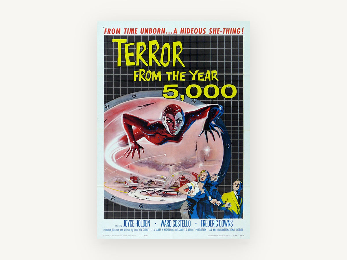 Terror From Year 5,000, vintage canvas wall art print, front view