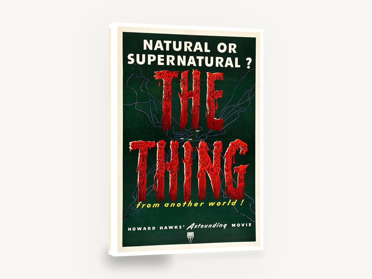 Natural or Supernatural, vintage the thing horror movie poster, stretched canvas wall art print ready to hang