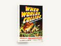 Planets Destroy Earth, vintage when worlds collide sci-fi movie poster, stretched canvas wall art print ready to hang