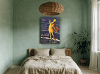 Alassio Beach Season vintage canvas print on the wall of a bedroom